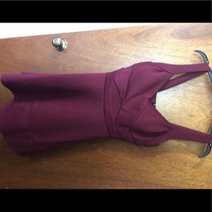 “Skater” style maroon dress